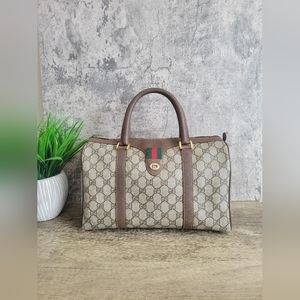 SOLD Gucci Web Sherry Boston Bag
